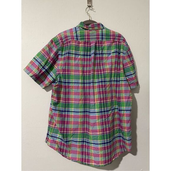 Ralph Lauren XL plaid short sleeve button front shirt - Picture 4 of 5